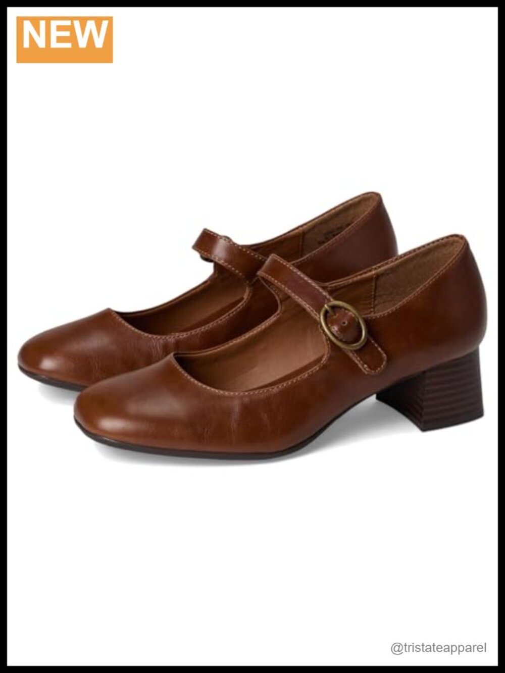 Faux Leather Mary Jane Block Heel Pump Casual Work Shoe